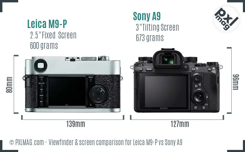 Leica M9-P vs Sony A9 Screen and Viewfinder comparison