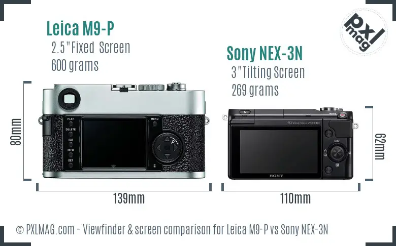 Leica M9-P vs Sony NEX-3N Screen and Viewfinder comparison