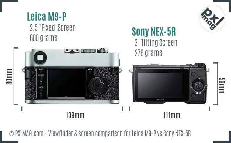 Leica M9-P vs Sony NEX-5R Screen and Viewfinder comparison