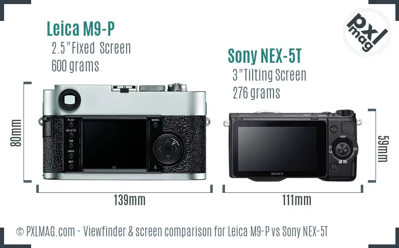Leica M9-P vs Sony NEX-5T Screen and Viewfinder comparison Leica M9-P vs Sony NEX-5T Screen and Viewfinder comparison