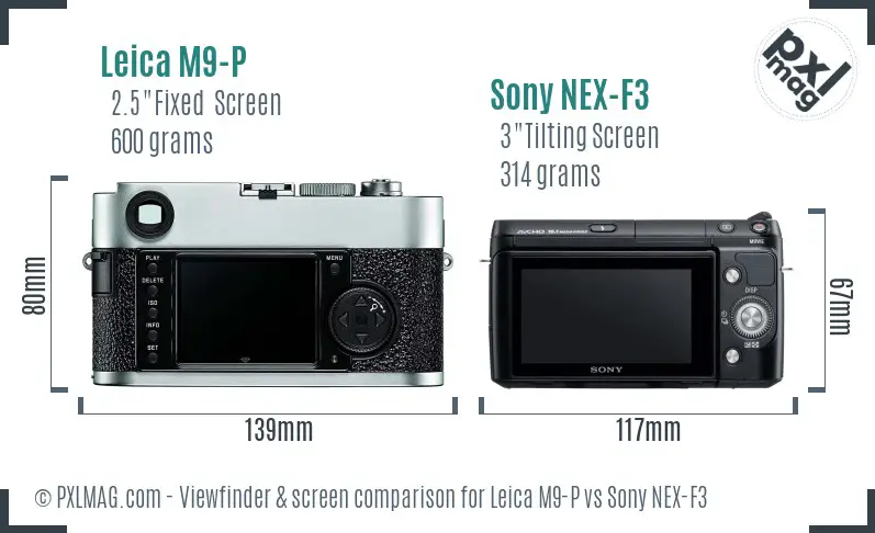Leica M9-P vs Sony NEX-F3 Screen and Viewfinder comparison
