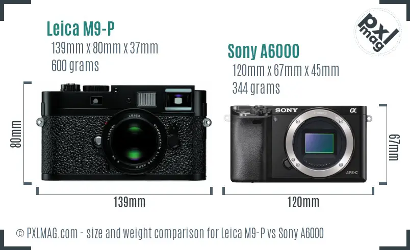 Leica M9-P vs Sony A6000 size comparison