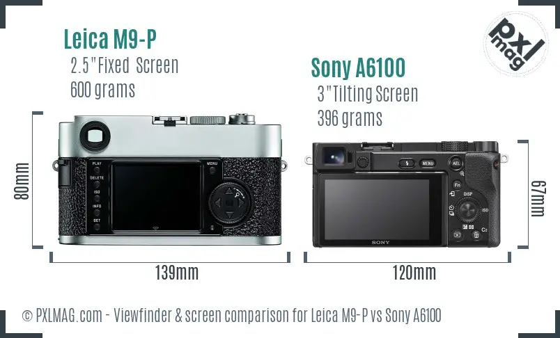 Leica M9-P vs Sony A6100 Screen and Viewfinder comparison