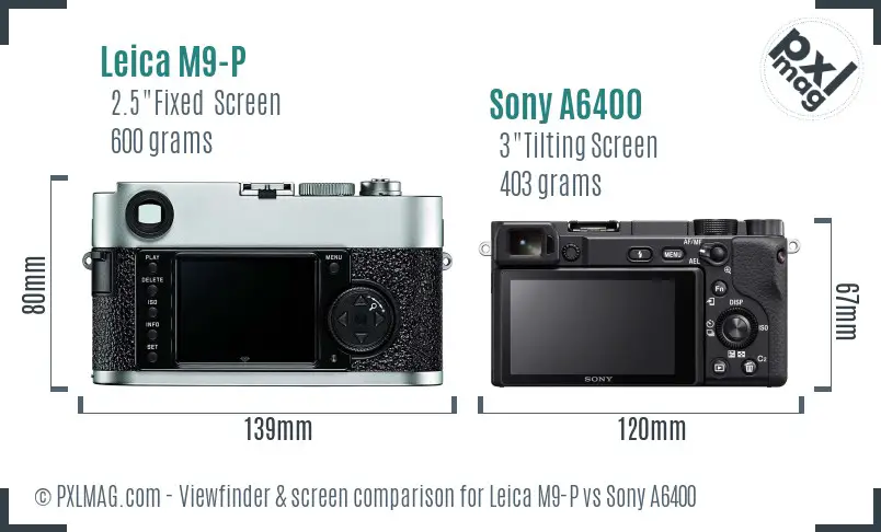 Leica M9-P vs Sony A6400 Screen and Viewfinder comparison