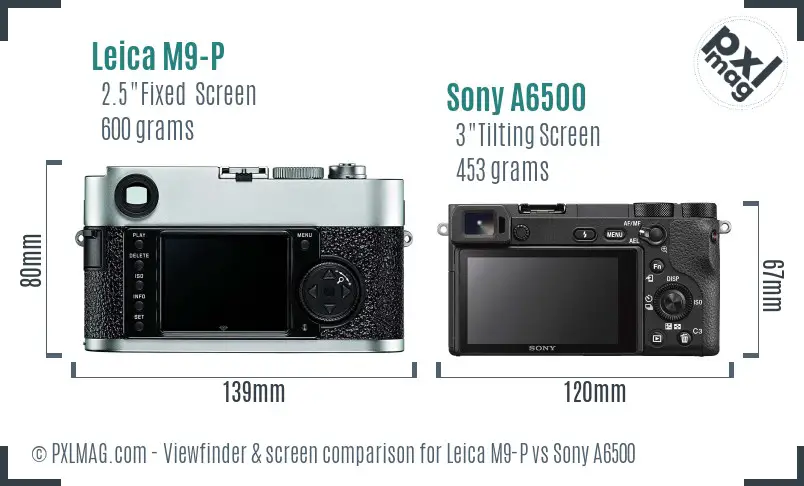 Leica M9-P vs Sony A6500 Screen and Viewfinder comparison