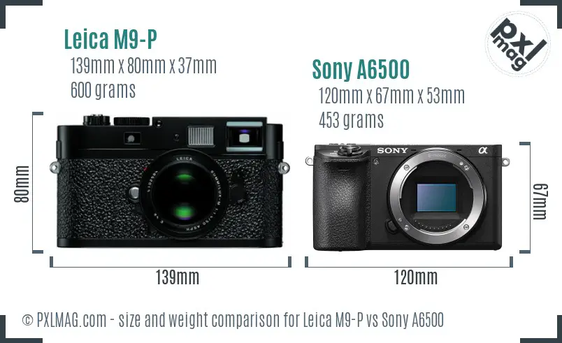 Leica M9-P vs Sony A6500 size comparison