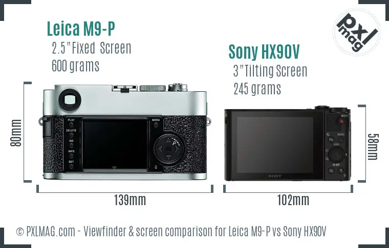 Leica M9-P vs Sony HX90V Screen and Viewfinder comparison