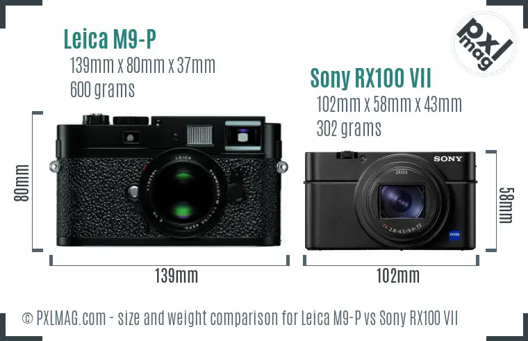 Leica M9-P vs Sony RX100 VII size comparison