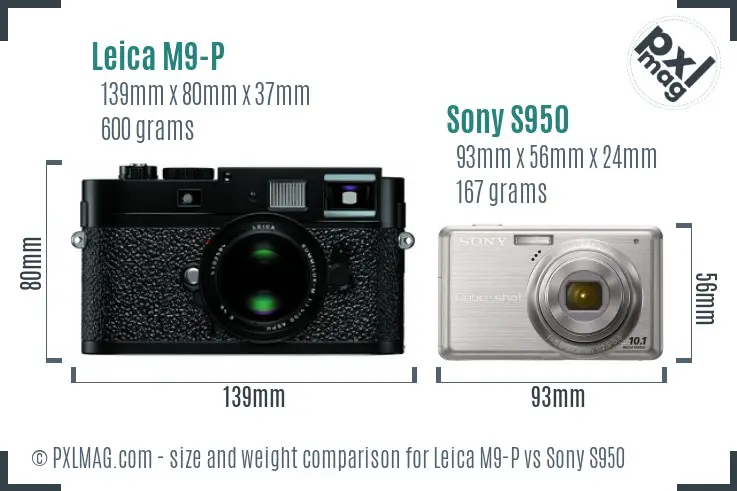 Leica M9-P vs Sony S950 size comparison