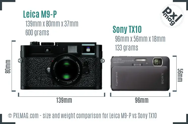 Leica M9-P vs Sony TX10 size comparison