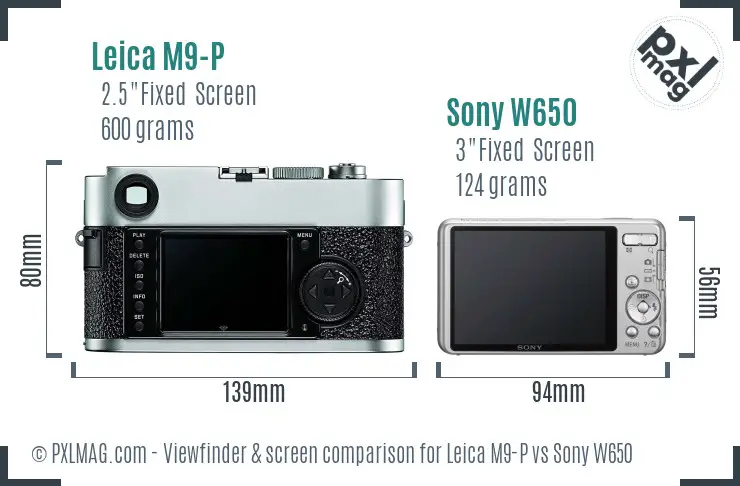 Leica M9-P vs Sony W650 Screen and Viewfinder comparison