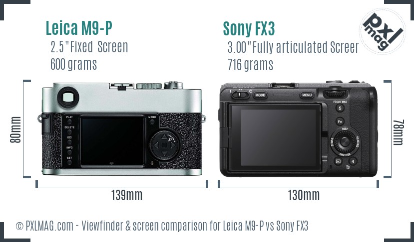 Leica M9-P vs Sony FX3 Screen and Viewfinder comparison