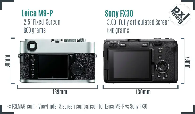 Leica M9-P vs Sony FX30 Screen and Viewfinder comparison