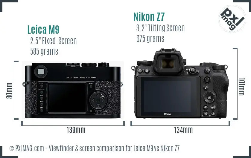 Leica M9 vs Nikon Z7 Screen and Viewfinder comparison Leica M9 vs Nikon Z7 Screen and Viewfinder comparison