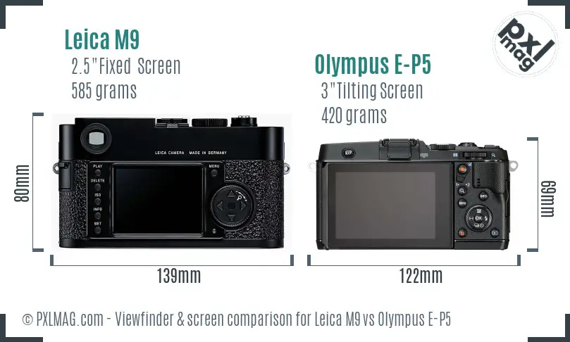 Leica M9 vs Olympus E-P5 Screen and Viewfinder comparison Leica M9 vs Olympus E-P5 Screen and Viewfinder comparison