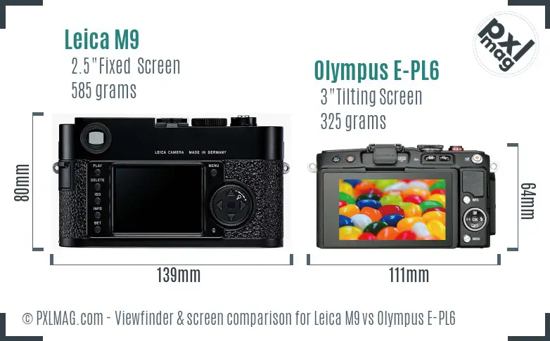 Leica M9 vs Olympus E-PL6 Screen and Viewfinder comparison