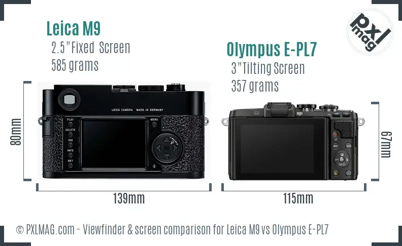 Leica M9 vs Olympus E-PL7 Screen and Viewfinder comparison