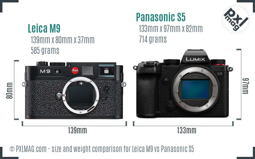 Leica M9 vs Panasonic S5 size comparison Leica M9 vs Panasonic S5 size comparison