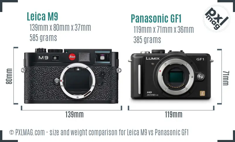 Leica M9 vs Panasonic GF1 size comparison