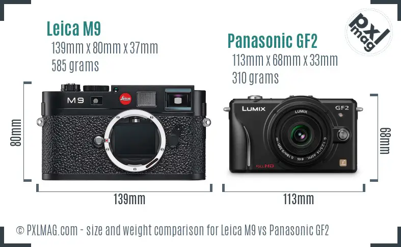 Leica M9 vs Panasonic GF2 size comparison