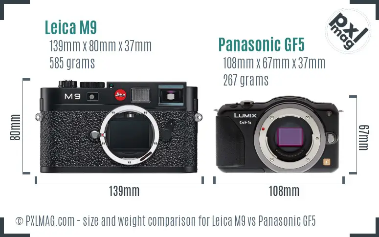 Leica M9 vs Panasonic GF5 size comparison