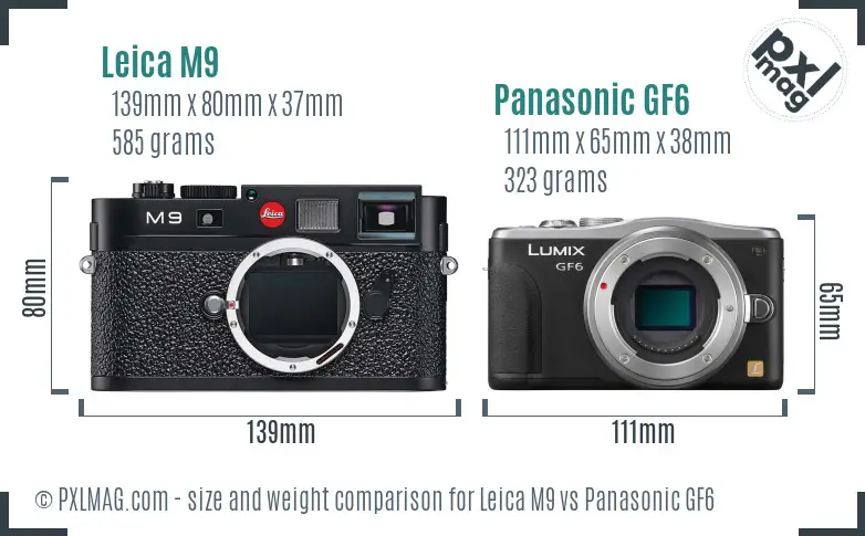 Leica M9 vs Panasonic GF6 size comparison