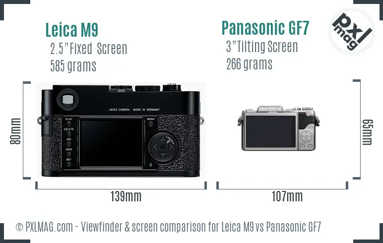 Leica M9 vs Panasonic GF7 Screen and Viewfinder comparison Leica M9 vs Panasonic GF7 Screen and Viewfinder comparison
