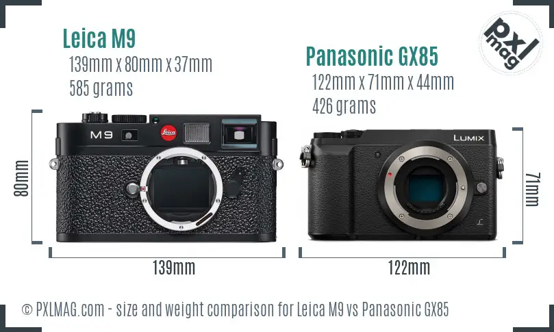 Leica M9 vs Panasonic GX85 size comparison Leica M9 vs Panasonic GX85 size comparison