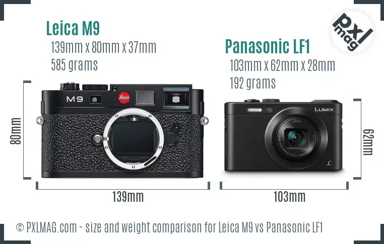 Leica M9 vs Panasonic LF1 size comparison