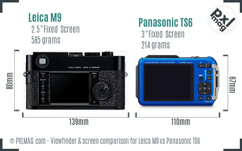 Leica M9 vs Panasonic TS6 Screen and Viewfinder comparison