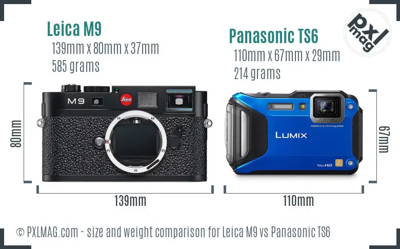 Leica M9 vs Panasonic TS6 size comparison
