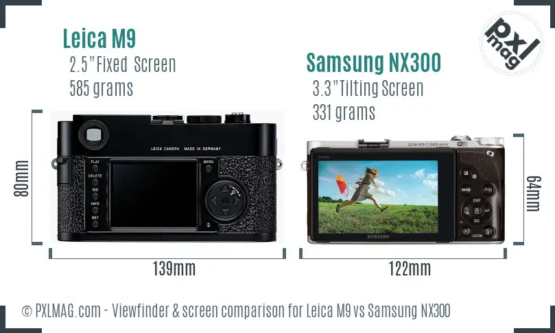Leica M9 vs Samsung NX300 Screen and Viewfinder comparison