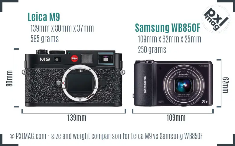 Leica M9 vs Samsung WB850F size comparison