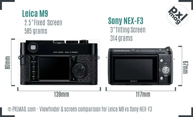 Leica M9 vs Sony NEX-F3 Screen and Viewfinder comparison
