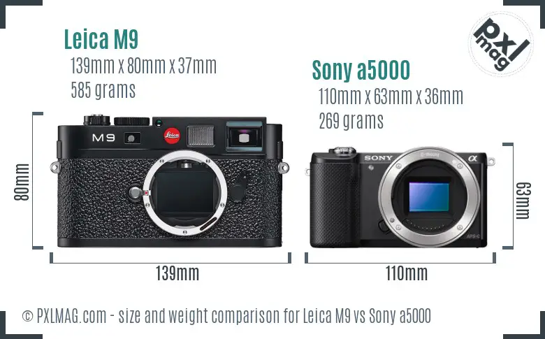 Leica M9 vs Sony a5000 size comparison Leica M9 vs Sony a5000 size comparison