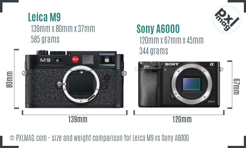 Leica M9 vs Sony A6000 size comparison