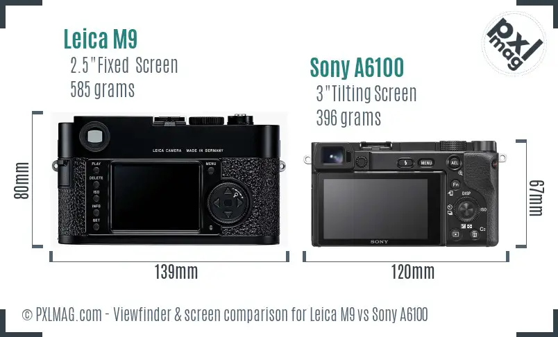 Leica M9 vs Sony A6100 Screen and Viewfinder comparison