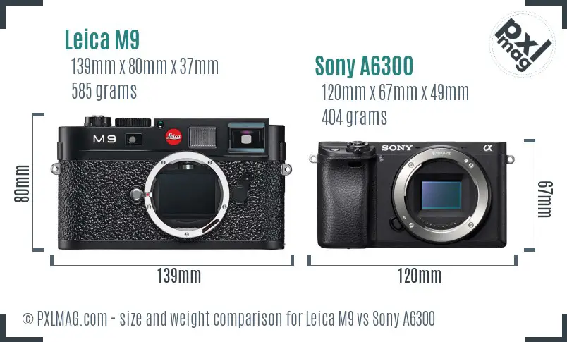 Leica M9 vs Sony A6300 size comparison
