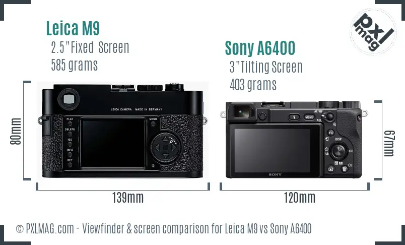 Leica M9 vs Sony A6400 Screen and Viewfinder comparison