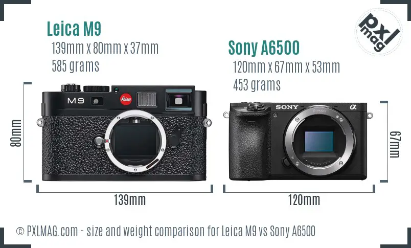 Leica M9 vs Sony A6500 size comparison