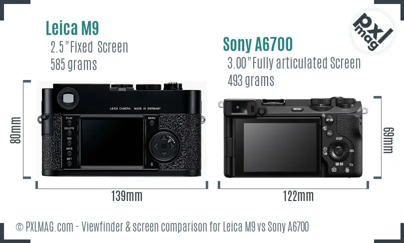 Leica M9 vs Sony A6700 Screen and Viewfinder comparison Leica M9 vs Sony A6700 Screen and Viewfinder comparison