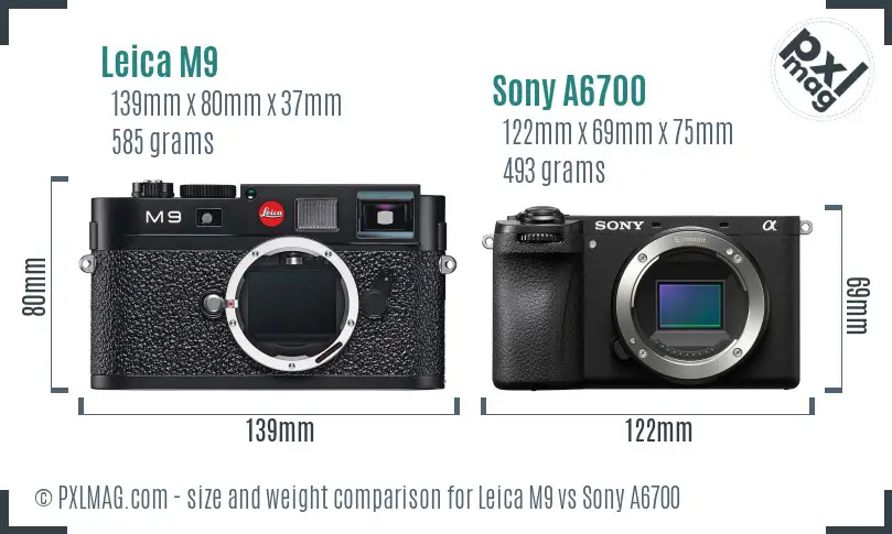 Leica M9 vs Sony A6700 size comparison Leica M9 vs Sony A6700 size comparison