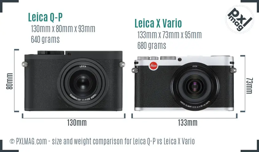 Leica Q-P vs Leica X Vario size comparison