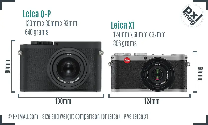 Leica Q-P vs Leica X1 size comparison