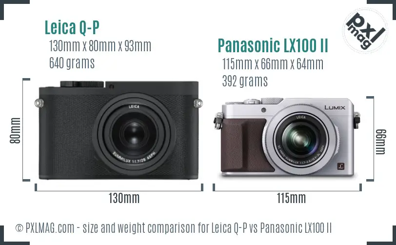 Leica Q-P vs Panasonic LX100 II size comparison