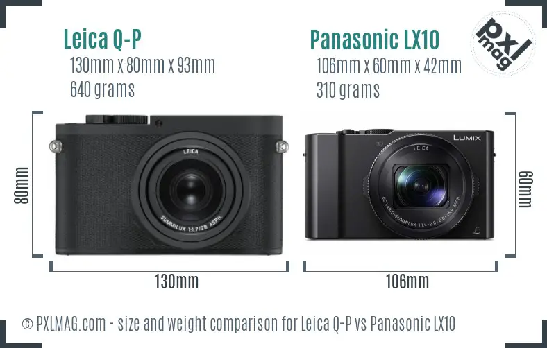 Leica Q-P vs Panasonic LX10 size comparison