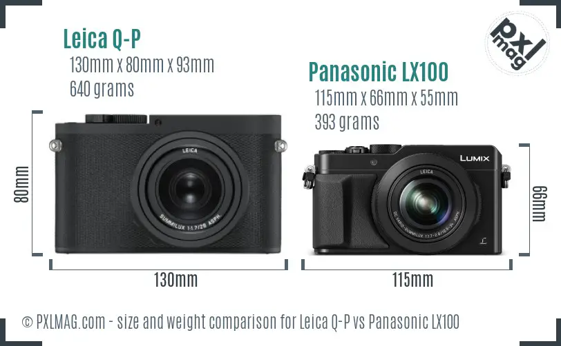 Leica Q-P vs Panasonic LX100 size comparison