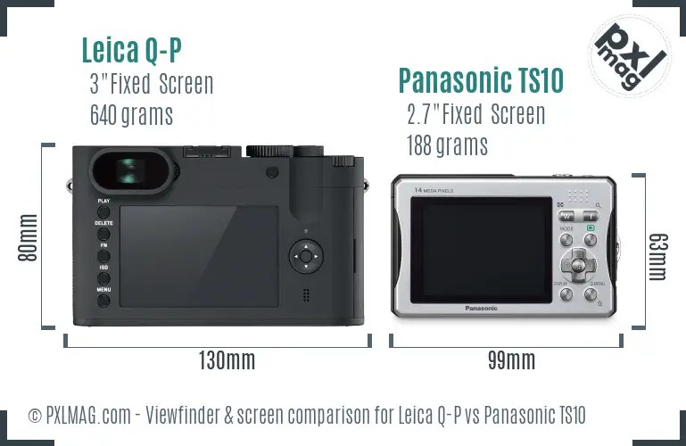 Leica Q-P vs Panasonic TS10 Screen and Viewfinder comparison