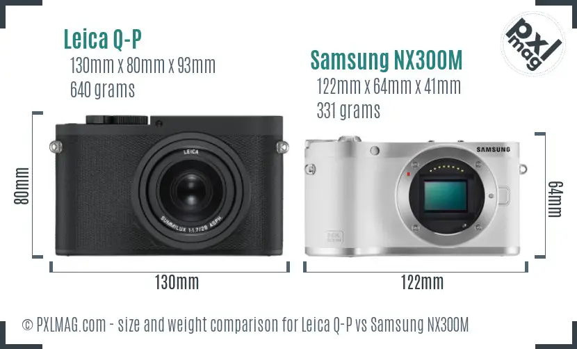 Leica Q-P vs Samsung NX300M size comparison