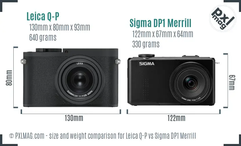 Leica Q-P vs Sigma DP1 Merrill size comparison